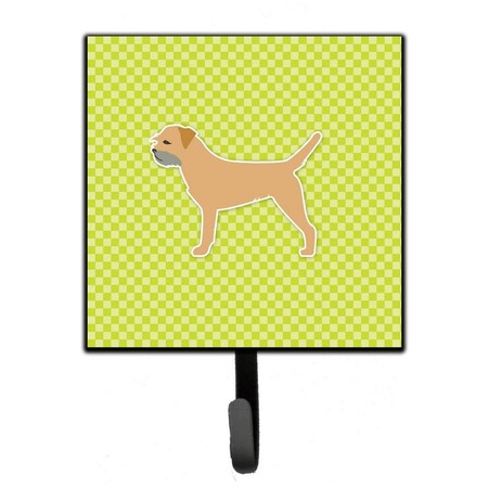 Carolines Treasures Border Terrier Checkerboard Green Leash or Key Holder BB3789SH4